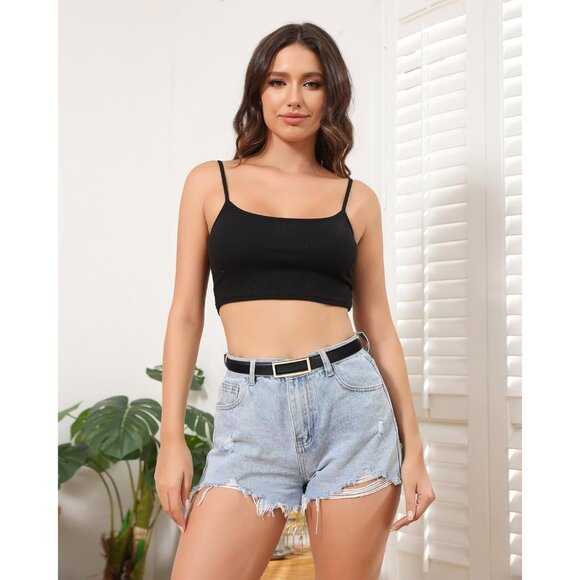 🆕Women Black/Brown Reversible  Leather Skinny Belt with Golden Buckle for Jean - Picture 5 of 7